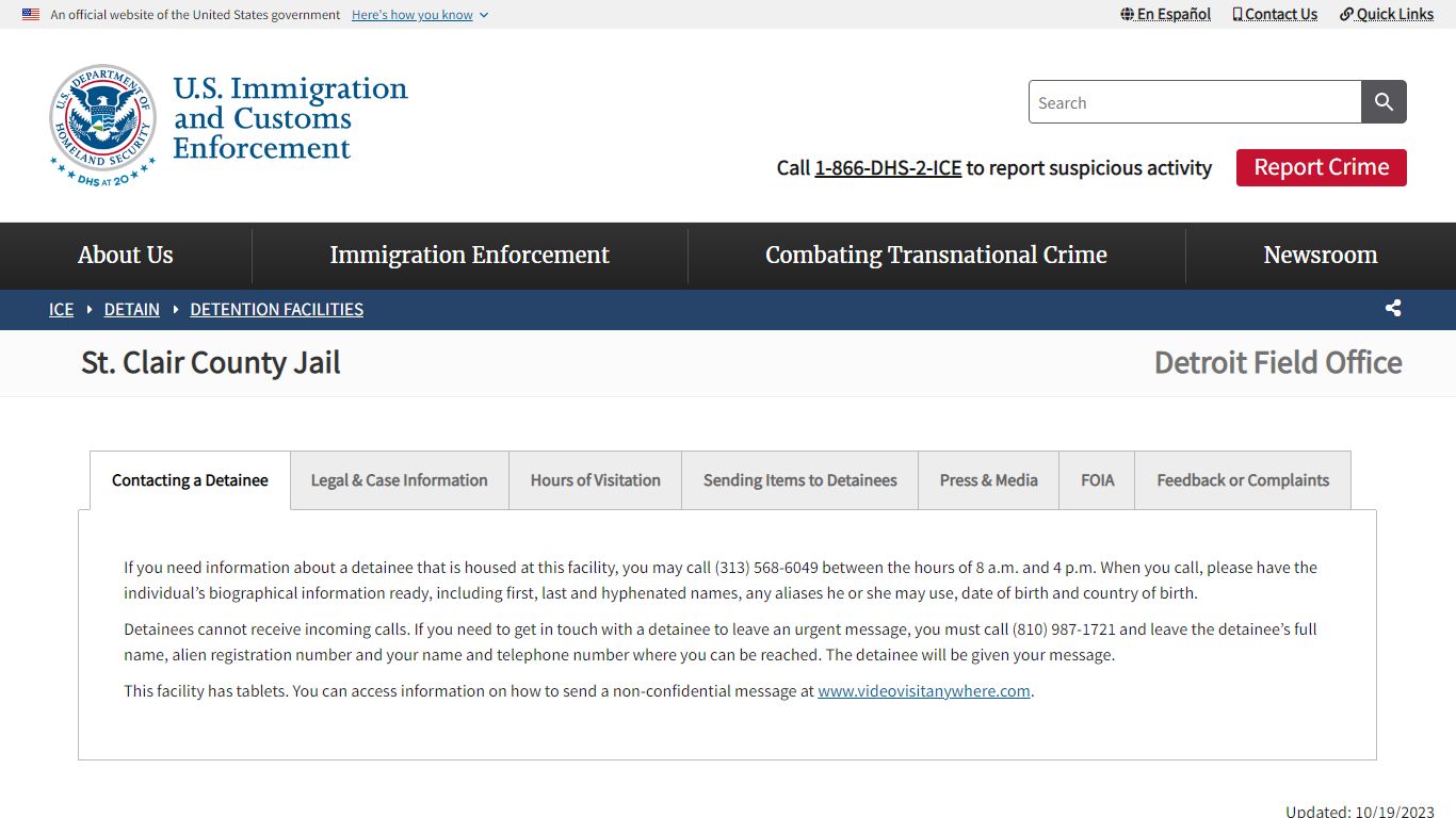 St. Clair County Jail | ICE